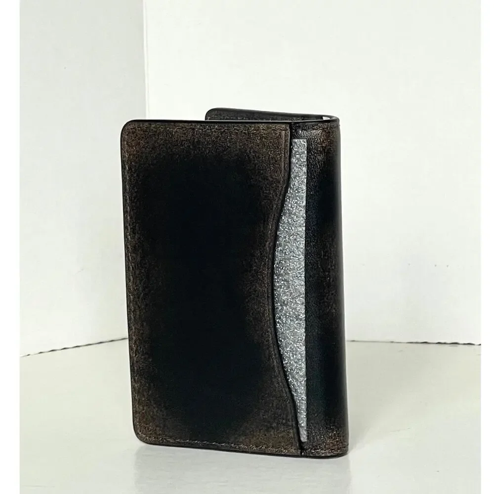 Coach CEU95 Mens Black Brown Loved Leather Bifold ID Wallet